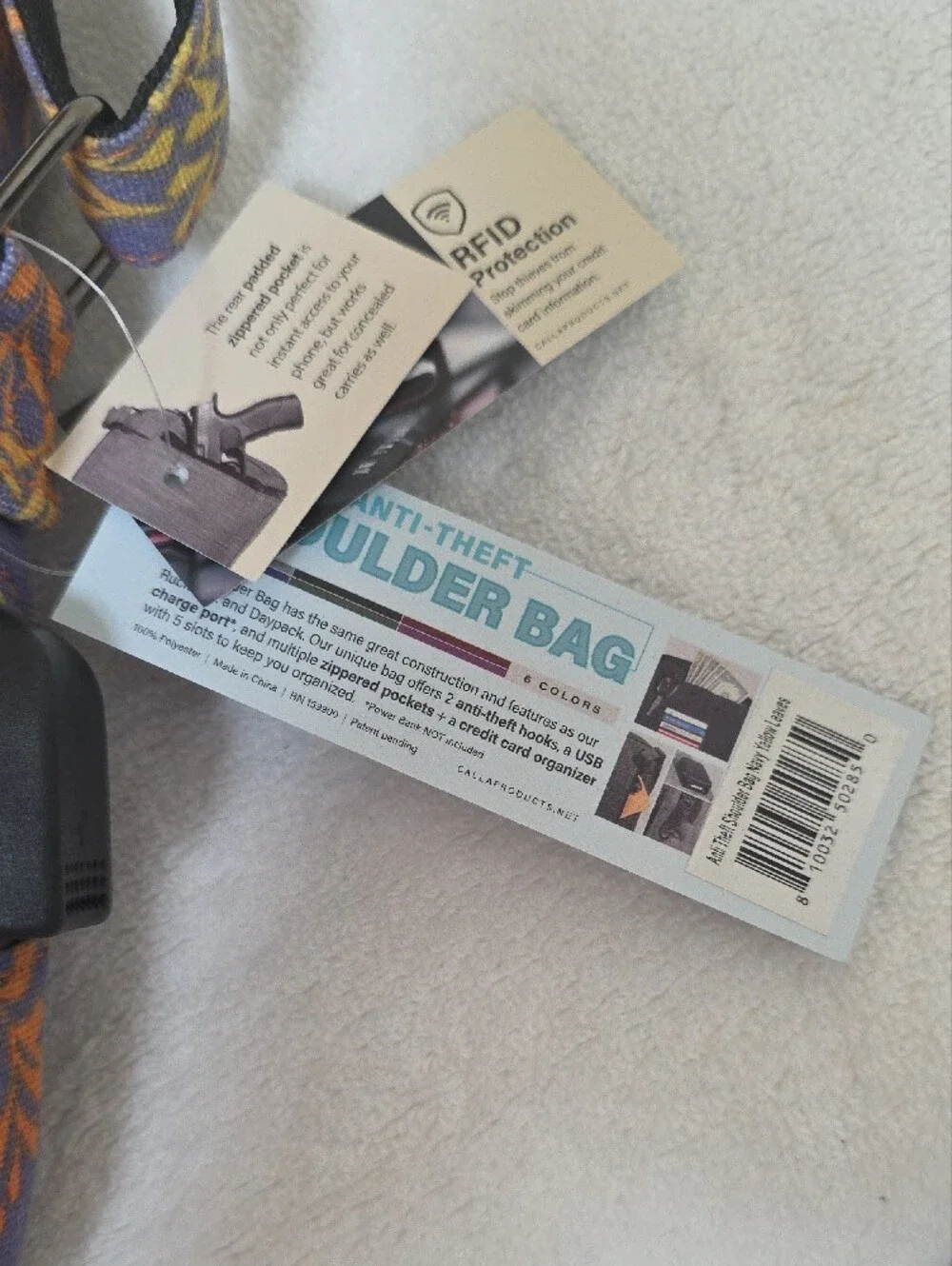 NWT Nupouch Crossbody Anti-Theft Shoulder Bag